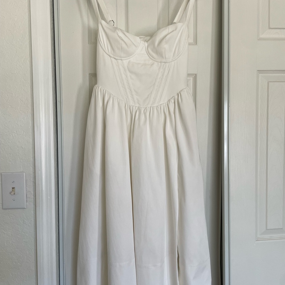 House of cb Kelly White Corset Midi Sundress